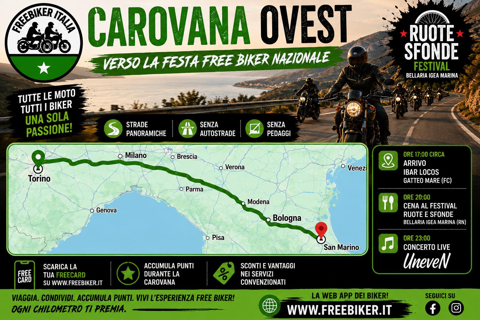 Carovana OVEST FESTA FREE BIKER NAZIONALE