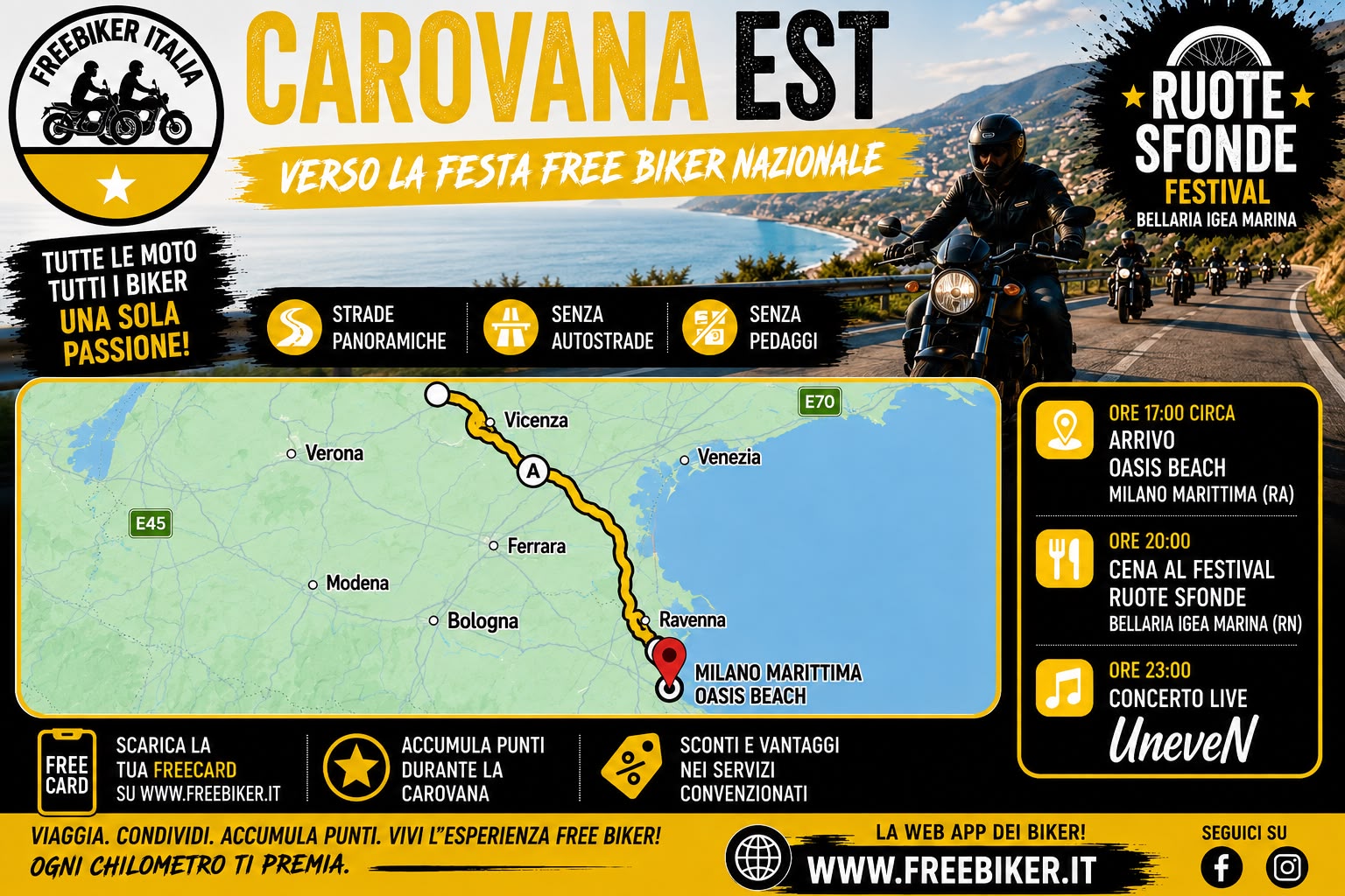 CAROVANA EST FESTA FREE BIKER NAZIONALE