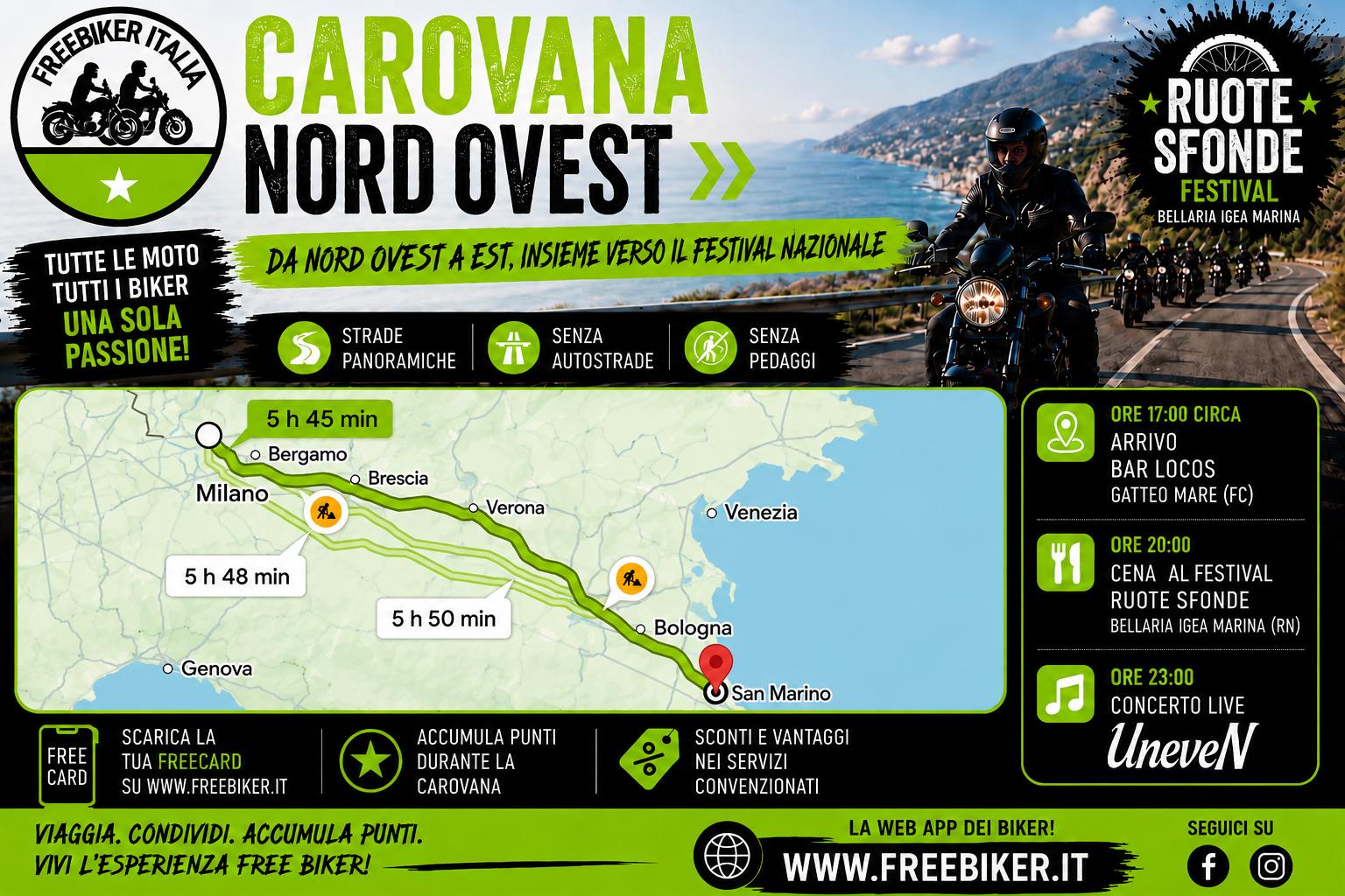 CAROVANA NORD OVEST FESTA FREE BIKER NAZIONALE